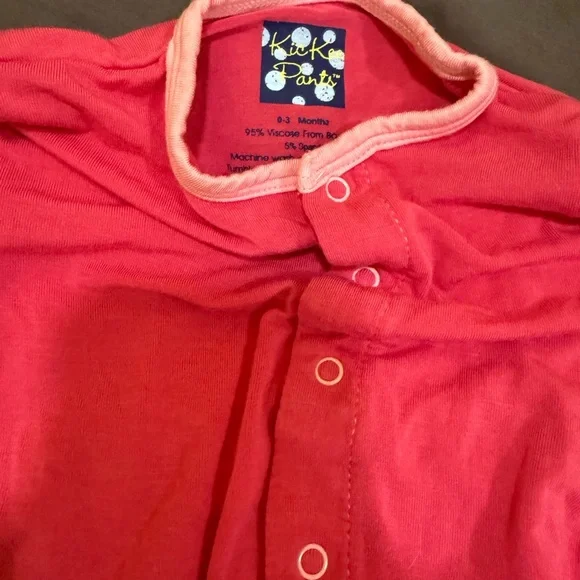 Kickee Pants Vibrant Pink Kids One Piece With Penguin - Picture 3 of 4